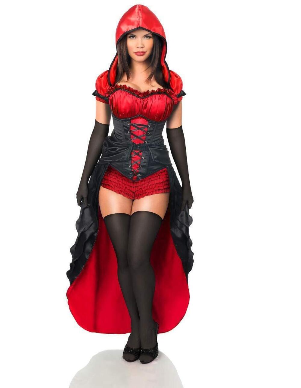 9836 Top Drawer 5 PC Red Hot Riding Hood Corset Costume 6X